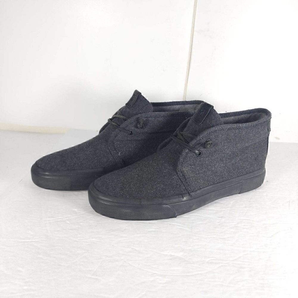 Frye Men's Ludlow US 10,5 Grey Wool Blend Lace Up High Top Sneakers Shoes